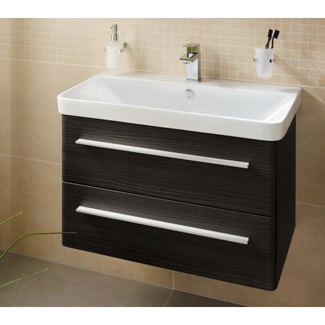 Lanzet K8 Badmöbel Set 2-teilig, 80cm, Schwarz-06384145 (1/4)