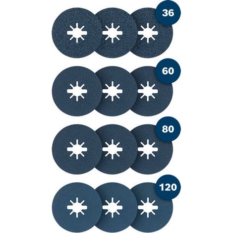 Bosch PRO Disque abrasif à fibres X-Lock, 125 mm, K366080120, 12 pcs (1/5)