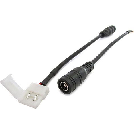 2 PZ Connettori 10mm Senza Saldatura Per Striscia Led Con Spinotto Femmina 5,5X2,1mm Alimentazione DC JACK (1/3)