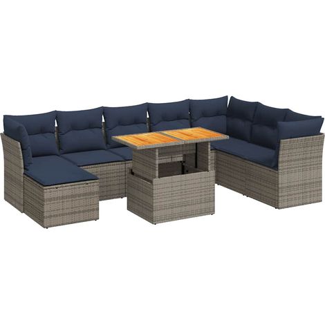 Maison Exclusive - 6-tlg. Garten-Sofagarnitur mit Kissen Grau Pol (1/5)