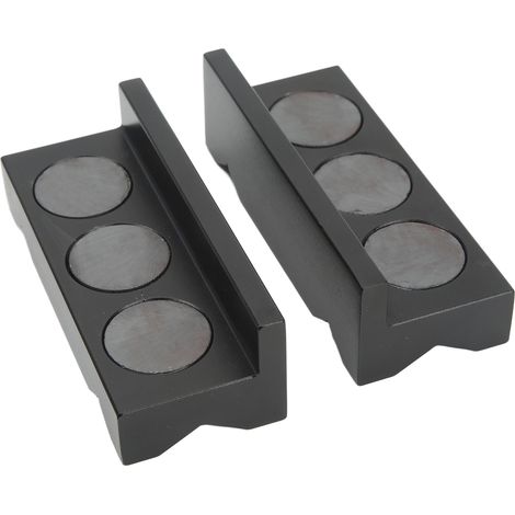 2 Hochleistungs-Schutzbacken aus magnetischem Stahl und Aluminium, vielseitige gerillte Oberfläche, kompatibel mit allen Schraubstöcken (1/5)