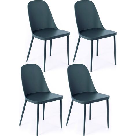 Set 4 Sedie 46x55xH80 cm in Polipropilene Tamara Grigio Scuro (1/5)