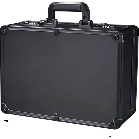 Caja de herramientas de peluquería, diseño portátil, gran capacidad, color negro. (1/2)
