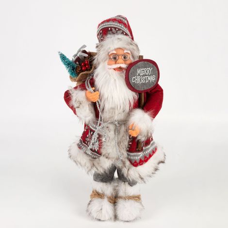 Ochine Babbo Natale Artigianale 45 cm – Decorazione Natalizia in Tessuto Non Tessuto e Plastica, Design Tradizionale Elegante – Ideale per Casa e Vetrine (1/4)