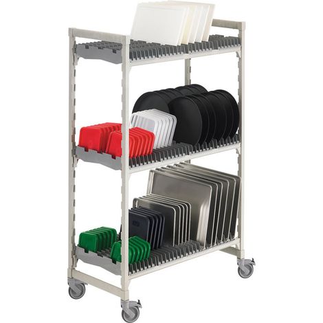 Chariot de séchage et de rangement blanc moucheté - Cambro