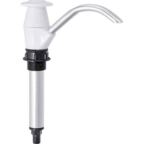 Pompa manuale per acqua per roulotte, a doppia azione, strumento di pompaggio per campeggio, bianca, disponibile in vari colori.
