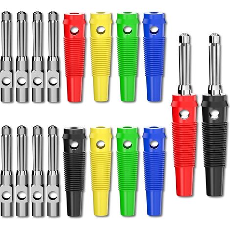 4 mm Hochstrom-Bananenstecker, stapelbar, 32 A, Schraubtyp, lötfreier Bananenstecker-Adapter, 5 Farben (1/4)