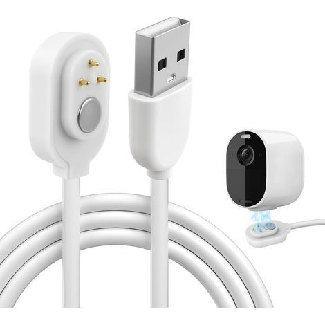 1 Câble Magnétique, 300cm, Résistant Intempéries, USB, Pour Caméra Arlo Ultra Pro Extérieur (1/5)