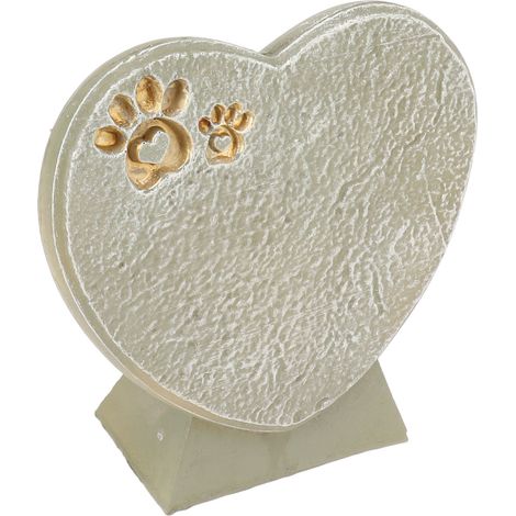 Pierre tombale en forme de cœur pour animaux de compagnie, en résine, pour chiens et autres animaux, décoration extérieure pour jardin, sur pied, vert mousse (1/5)
