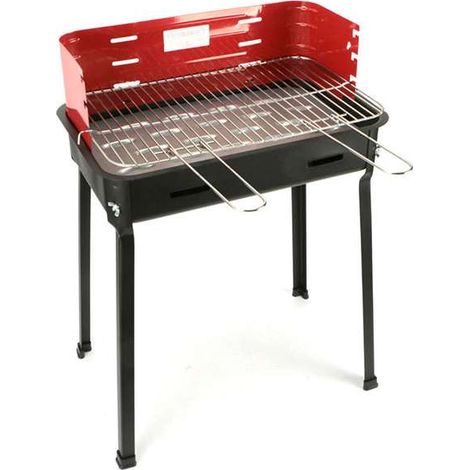 Filcasalinghi 426112 Barbecue a Carbonella Griglia Acciaio Cromato Regolabile 3 Posizioni (75x50x30 cm) colore Nero
