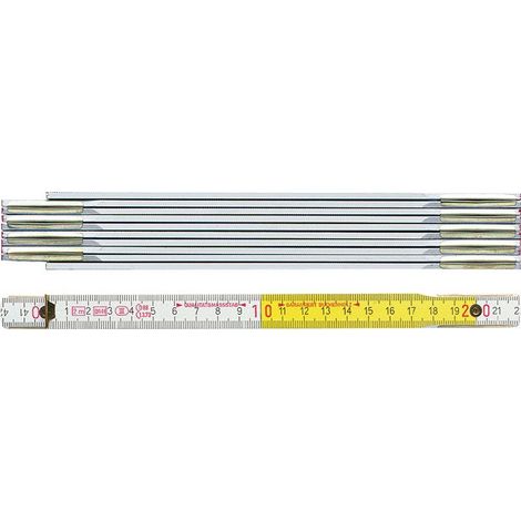 BMI Gliedermaßstab 9802 L.2m B.16mm mm/cm EG III Buche weiß-gelb - 982980200Cinta métrica plegable BMI 9802 L.2m B.16mm mm/cm CE III Haya blanco-amarillo - 982980200