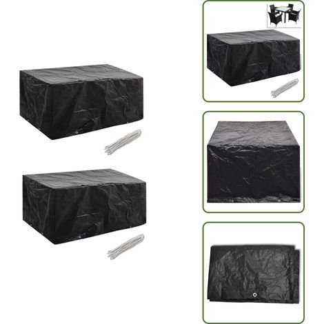 Gartenmöbel-Abdeckungen 2 Stk. 8 Ösen 180x140 cm - Gartenmöbelschutzhülle - Gartenabdeckung - Rattan Möbel Schutz - Wetterfeste Abdeckung - UV-Schutz (1/5)
