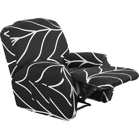 Housse De Fauteuil Relax Extensible,WOVTE Imprimé Housse Fauteuil Relax 4 Pièces Fauteuil Relax Housse Extensible - 20 (1/4)