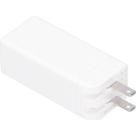 Chargeur secteur 65W double port GaN PD pliable bloc rapide adaptateur 100V‑240V prise US (1/5)
