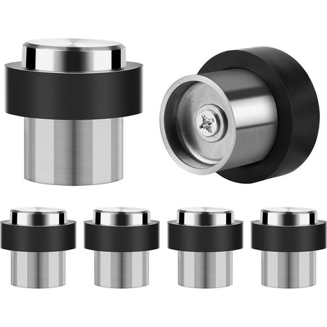 4 Pièces Butoir de Porte ø 32mm Hauteur 45mm, Butoir de Porte Sol en Acier Inoxydable, Arrêts de Porte de Plancher, avec Vis et Colle 3M, 3 Méthodes D'installation (1/5)
