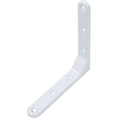 Équerre décorative – Emboutie – Plastifiée blanche – 130 x 130 x 21 mm – Marque Alberts (1/2)