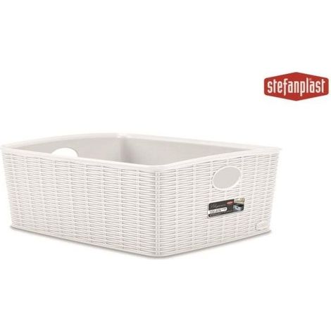 PANIER ELEGANCE L HAUT 36X29X13 CM BLANC