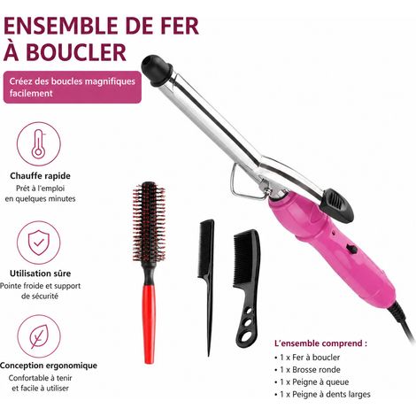 Sèche-cheveux électrique 1200W avec accessoires fer à boucler brosse ronde peigne et concentrateur réf 7960 25,4 × 9,7 × 27,5 cm 1 kg – Livraison gratuite