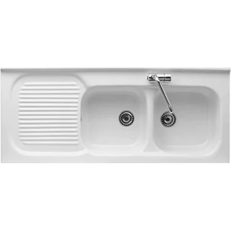 LAVELLO DI APPOGGIO IN CERAMICA 2 VASCHETTE LINPHA 120 cm Vasche Sinistra SX
