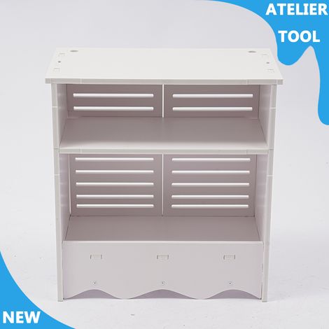 ATELIER Cabinet de stockage de mur de salle de bain de 2 niveaux Cabinet de stockage mural de salle de bain 14.577.8716.06in (1/5)
