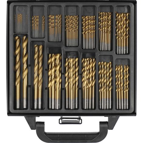 Coffret de 99 forets helicoidaux en acier rapide hss revetu titane de 1 à 10 mm (1/3)