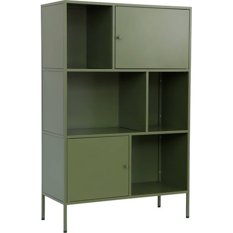 sweeek - Sideboard, industrielles Aufbewahrungsmöbel aus Stahl mit 6 Stauräumen