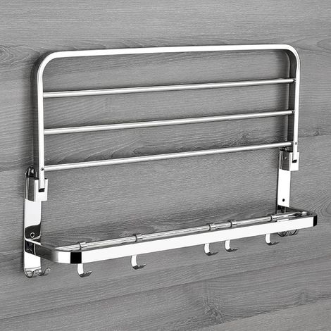 Towel Rack Polished Stainless Steel Towel Rail Storage Shelf