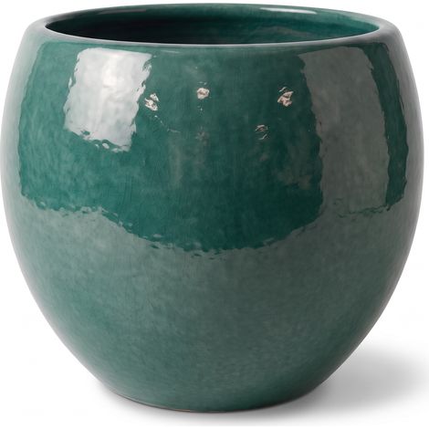 Pot grande taille d'extérieur MOZART 43x35cm brume de jade, fait main en terre cuite émaillée, résistant au gel (1/2)