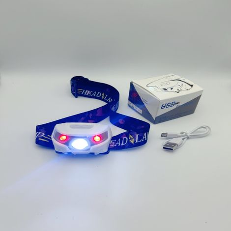 Linterna frontal LED ultra potente con luz de espera y carga rápida (blanca, 10 h, 1200 mA, 5 W)