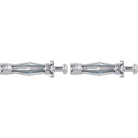 Chevilles à Frapper M18 - Lot de 32 - Acier Galvanisé - Fixation Lourde 40kg - Pour Plâtre et Cloisons - 11x57 mm