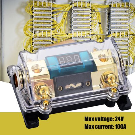 24V 100A Audio Voiture Coupe-Circuit Numérique Porte-Fusible Bloc Distribution Avec Écran LCD (1/5)