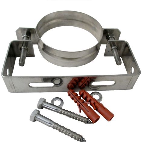 Wolf Soporte de pared DN100 ajustable de acero inoxidable, 2651918