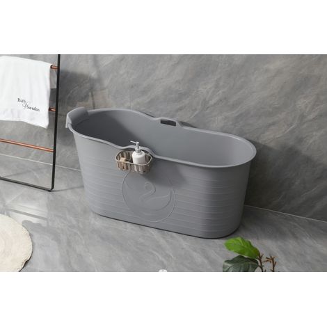 Fimous Bathtub Adults Freestanding Bath for Hot Bath and Ice Bath for Small Bathroom Grey (1/4)