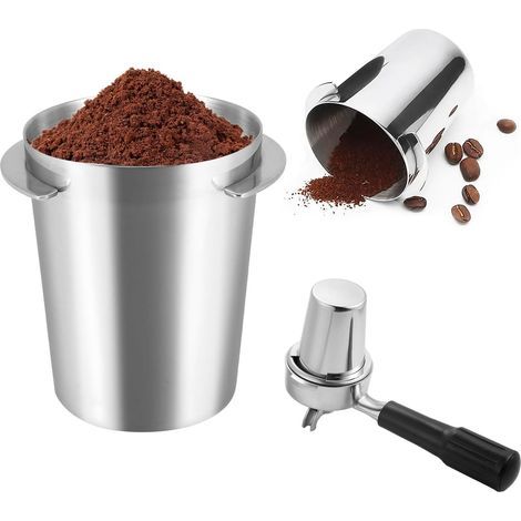 Tasse de Dosage de Café 58mm, Gobelet Doseur Cafe en Acier Inoxydable Pièce d'alimentation en Poudre, Tasse de Dosage de Porte-Filtre à Café, Distributeur Tasse Dosage pour Machine Expresso de (1/5)