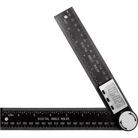 Jauge d'angle numérique, 15 pouces/400 mm, avec fonctions zéro/maintien et verrouillage, pour le travail du bois. (1/4)