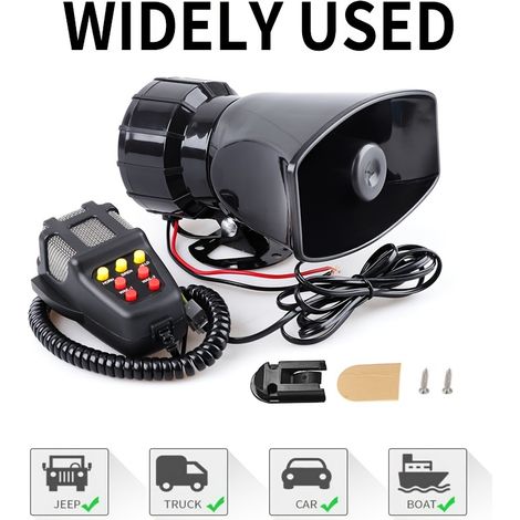 Amplificateur de haut-parleur universel pour alarme de voiture 12 V - 7 effets sonores, commutation par un seul bouton (1/5)
