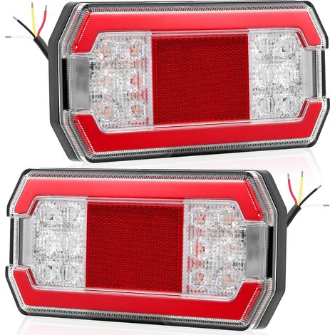 2x Feux de Remorque Led 12/24V 4 Fonctions Feu Arrière Remorque Éclairage Remorque Etanche (1/5)