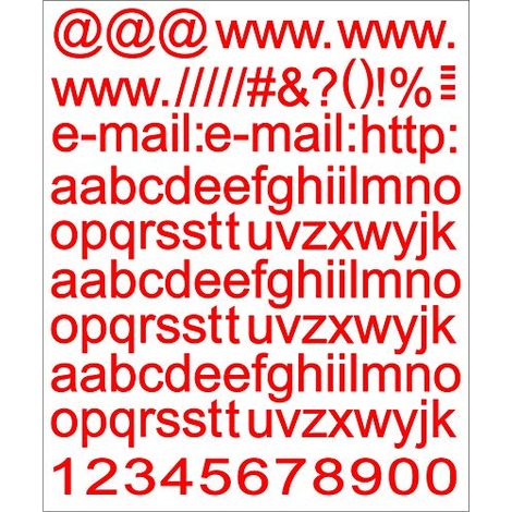 Kit Lettere Adesive Web, Rosso