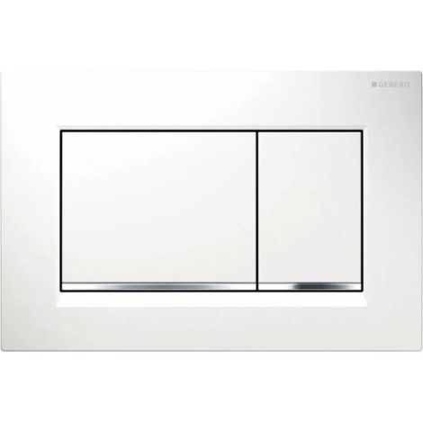 Pour Geberit Sigma30 - Plaque de commande Sigma30, blanc/chrome 115.883.KJ.1 (1/2)