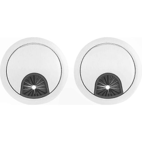 Passe-câbles en acier inoxydable pour bureau, diamètre 50mm, lot de 2, gestion de câbles élégante et durable (1/5)