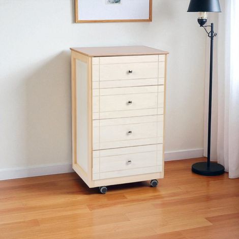 Carrello da cucina Cassettiera con piano legno Giada NATURALE (1/5)