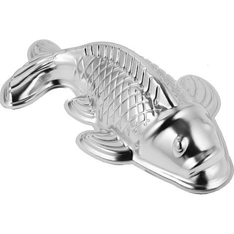 Reiskuchenform in Fischform, dekorative Form für Schokolade und Gelee, DIY-Form, Küchenzubehör – 25 x 13,8 cm – Silber (1/4)