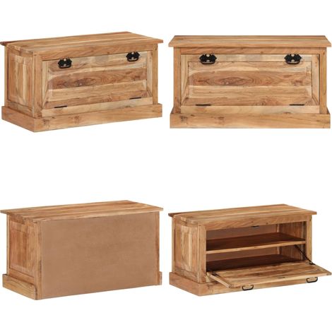 Schuhbank 85x40x45 cm Massivholz Akazie - Holzschuhausstattung - Sitzbank Mit Stauraum - Akzidenzholzmöbel - Vintage Schuhablage - Wohnzimmer Dekoration - Home & Living (1/5)