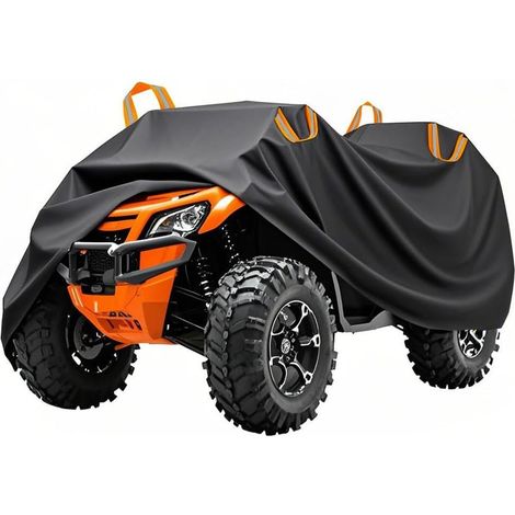 ATV Quad ATV Tarpaulin Waterproof UV Protection Indoor Outdoor 210D Polyester Fabric with Reflective Strips and Buckle Straps XL (210 x 210 x 210 cm) (1/5)