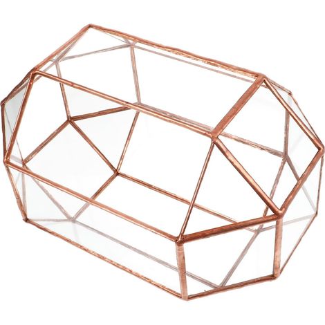 Boîte à Bijoux avec Couvercle en Verre Transparent Vintage en Cuivre Aspect Élégant et Finition Soignée, pour Usage Personnel ou Boutique de Bijoux (1/5)