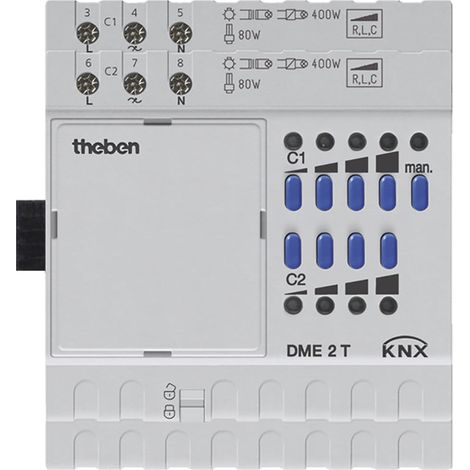 Modulo Theben DME KNX bianco, variazione luce ventilatore