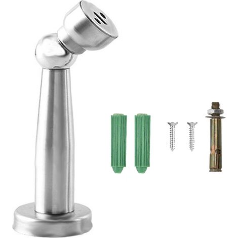 Ortviai Bloc de Porte Magnétique Fort Fixation Murale ou Sol Porte Ouverte Sécurité Stainless Steel 12cm