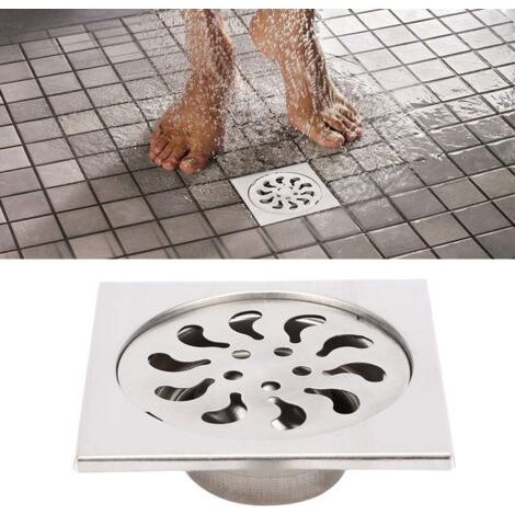 Desagüe de suelo para ducha, desagüe práctico para suelo de ducha, desagüe de suelo resistente a la corrosión (2 piezas), desagüe de cocina de acero inoxidable para el hogar (1/4)