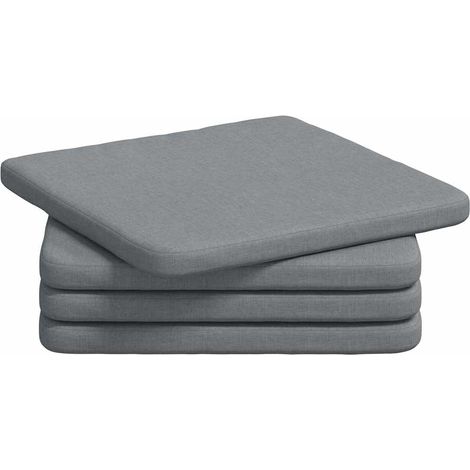 vidaXL Seat Cushions 4 pcs Light Grey 40 x 40 x 3 cm Fabric