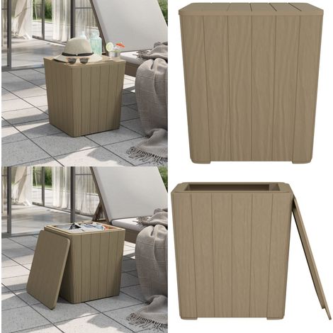 Tavolo da Giardino con Coperchio Polipropilene Marrone Chiaro - Tavolo da balcone - Tavolo in polipropilene